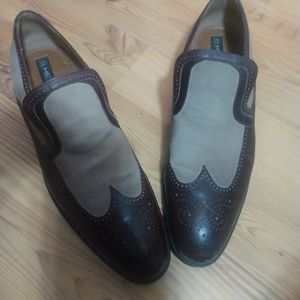 Mezlan Men Suede&Leather Wingtip Slipon 14M